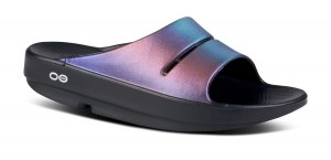 Oofos OOahh Luxe Slide Sandal Sandaler Dam Midnight Spectre | EVH167928