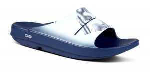 Oofos OOahh Sport Slide Sandal Sandaler Herr Vita Marinblå | THM902316
