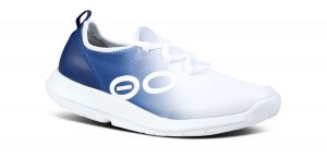 Oofos OOmg Sport LS Low Shoe Skor Herr Vita Marinblå | KQY593670